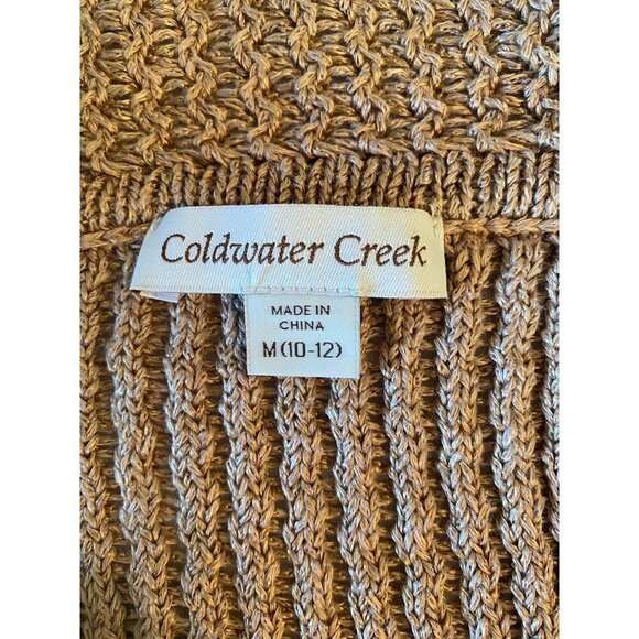 Coldwater Creek Open Front Beige Linen Knit Cardigan Medium (10 to 12) - Picture 4 of 9